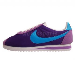 Nike Classic Cortez Nylon Purple Blue Mens Retro Running Casual Shoes