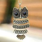 Copper Lovely Owl Pendant Necklace Big Eyes Silver pendant necklace