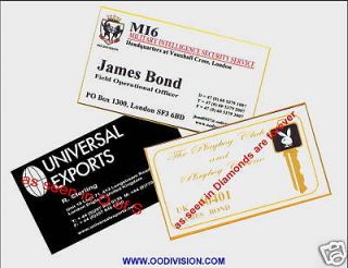 james bond oo73 business CARD SET.
