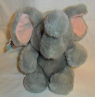 Plush Creations Elephant 1997 Gray Pink Ears 7 Animal Lovey Bean Bag