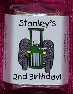 Tractor Farm Equipment Birthday Party Candy Wrappers Personalized