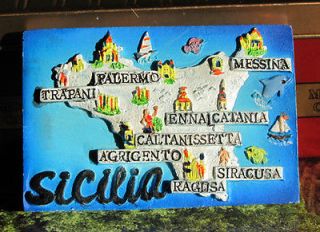 SOUVENIR Sicily SICILIA Topographic maps 3D Italy FRIDGE MAGNET