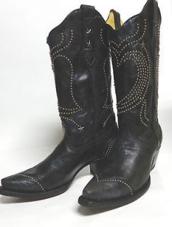 Corral Ladies Western Boots R1031 Black Heart with Studs and Stars