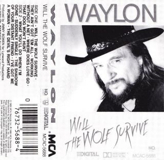 Will the Wolf Survive?   Waylon Jennings (Cassette 1986, MCA) in VGC+