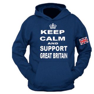 KEEP CALM AND SUPPORT GREAT BRITAIN   GB PREMIUM HOODIE TEAM HOODY