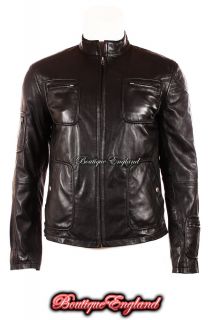 STAR TREK Mens BLACK Biker Style Motorcycle Soft Real Nappa Leather