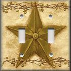 Light Switch Plate Cover   Country Decor   Golden Barn Star And