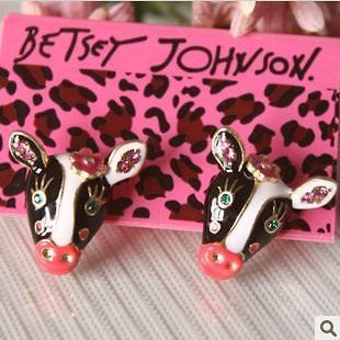 betsey johnson cow earrings