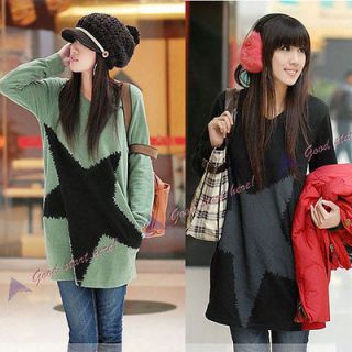 Quality Leisure and Loose Style long T shirt With Large Five pointed