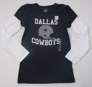 New NWT Girls Officially Licensed NFL Dallas Cowboys Long Sleeve Shirt