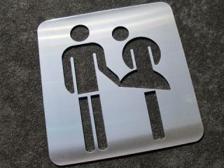 Ladies and Mens Funny Toilet Symbol Door Sign Stainless