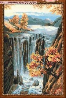 Riolis Counted Cross Stitch Kit Landscape WATERFALL Sale # 974