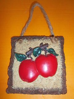 Apple Wall Sign with Rope Kitchen Country Home Decor Primitive