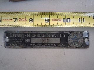 TAG FROM DETROIT JEWEL COOK STOVE DETROIT MICHIGAN STOVE COMPANY #983