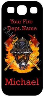 Galaxy S3 Custom Cover Case Firefighter Mask Axe Graphics Personalized