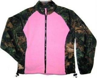 NEW TRAIL CREST  LADIES PINK  CAMO FLEECE SEMI FITTED JACKET   SIZE