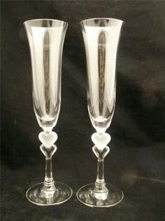 Gorham AMORE Crystal Fluted Champagne Stemware Set of 2 + FREE USA