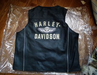 harley Davidson 100th anniversary Leather vest Men XL