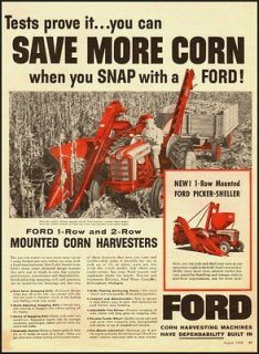 1950 vintage farm ad, FORD Corn Harvesters & Picker Sheller s  021012