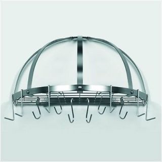 Wall Mounted Half Round Satin Nickel Pots and Pans Cookware Rack  12