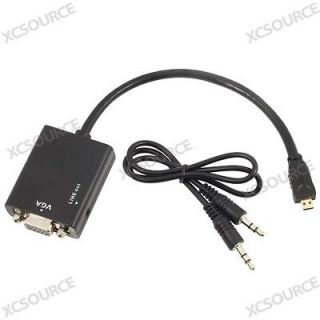 Male to VGA Video Converter Adapter Cable 1080P + Audio For PC AC109