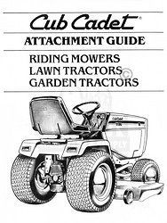 CUB CADET Attachment Guide Lawn Garden Tractors Manual