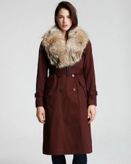 Marc by Marc Jacobs Penn Trench Coat Coyote Fur Collar (Retail $998)