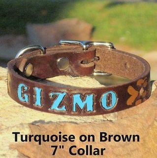 Tan 1 Custom Handmade Real Genuine Leather Dog Collar, Personalized