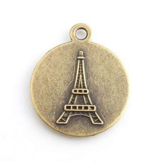 30x 143682 Round Tower Base Vintage Bronze Alloy Jewelry Pendants Fit
