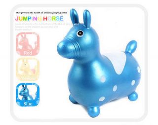 New Inflatable Hopping horse bouncer hopper included Pump(Blue)
