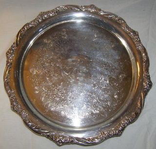 Bros. International Silver Heritage   large round footed tray # 9479