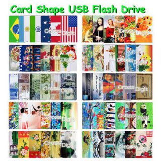 Pattern Choose Credit Card Shape USB Flash Drive 2G 4G 8G 16G 32G