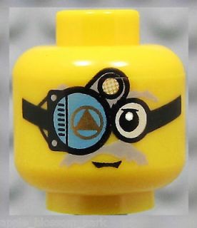 NEW Lego Atlantis MINIFIG HEAD Cyborg Glasses Moustache