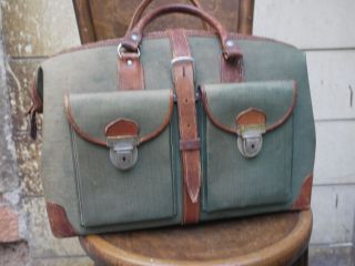 CLOTH AND LEATHER VINTAGE CASE BAG FOR HOLIDAY BUSINESS. VERY COOL BAG