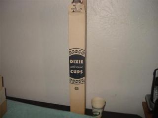 VINTAGE DIXIE CUP DISPENSER WITH CARTOON SAFETY CUPS