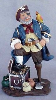 Pirate with Peg Leg, Parrot, Eye Patch &Treasure Chest