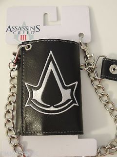 Assassins Creed III 3 Video Game Chain Black Wallet NWT