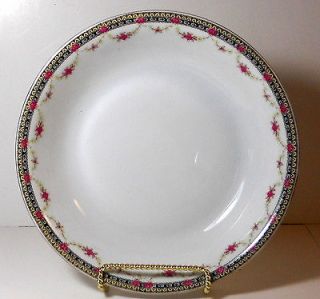 Newly listed Victoria China Czechoslovakia Soup Bowl Floral Garland