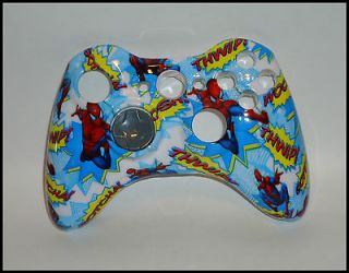 New Custom XBox 360 Controller Shell   Blue & White Spiderman [A327]