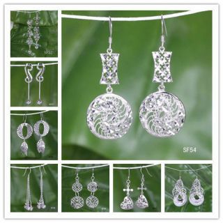 Pick various Crystal Dangle Genuine 925Sterling Silver Charm Earring