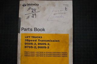 DAEWOO D50S D60S D70S D80S Parts Manual book catalog spare 2004 index