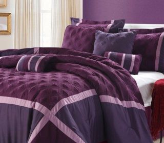 Luxury Comforter Set 8 pieces Plum Purple DESIGNER SET **ON SALE**