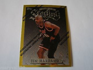 1996 97 TOPPS FINEST TIM HARDAWAY GOLD RARE WITH PROTECTOR COATING