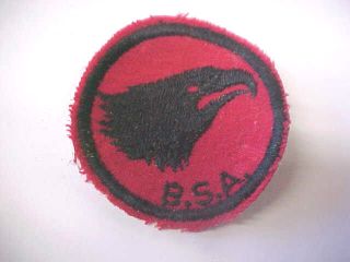 Vintage Boy Scouts of America patch eagle head red color BSA 2 dia