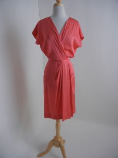 DIANE VON FURSTENBERG Pretty Bright Pink Sheer Stretch Silk Drape