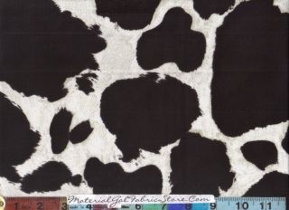 Animal Skin Print Fabric ~ Black Paint Pony Horse Cow Hide Print