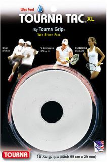 Tourna Tac Tennis Racquet Over Grip 10 XL White Overgrips Abso rbent