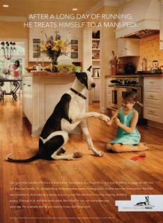 Great Dane & little girl (Pergo Flooring)    2010 Magazine Print Ad