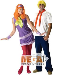 Scooby Doo Daphne & Fred Couple Fancy Dress Costume Mens Ladies