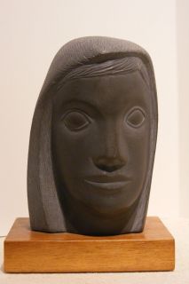Nora Evelyn Herz. c.1940s modernist woman portrait bust sculpture NJ
